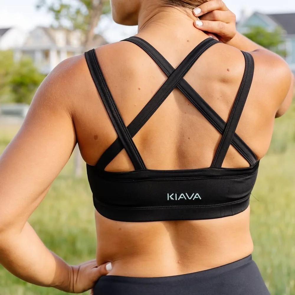 KIAVA Black Sports Bras Supportive Intimates - Picture 2 of 10